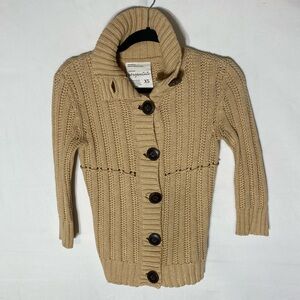 Aeropostale Tan Beige Ramie Cotton Button Up Knit Cardigan XS